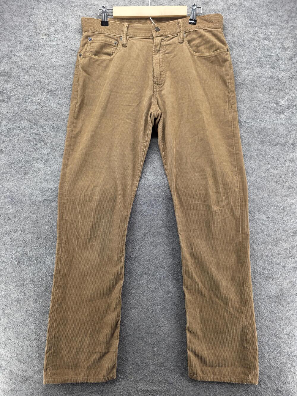 Gap 1969 Pants Mens 33x32 Brown Corduroy Straight Fit 5 Pocket Casual Khaki